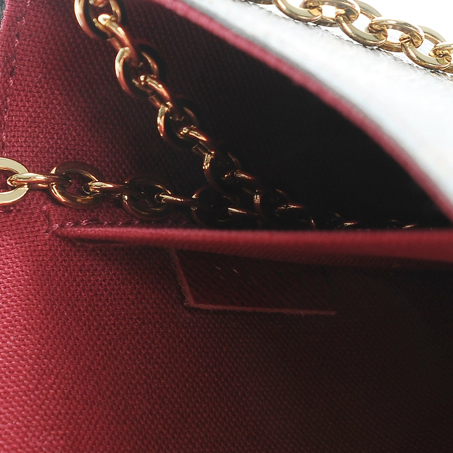 Monogram Pochette Felicie Chain Wallet Fuchsia