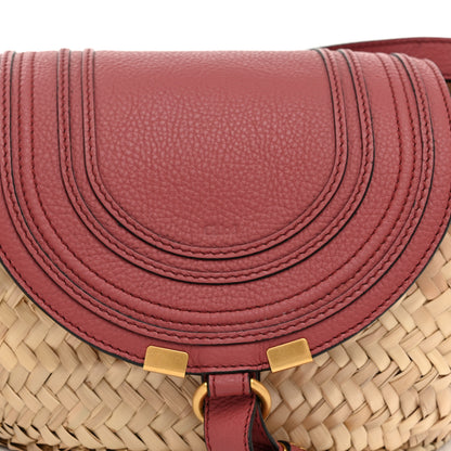 Chloe Raffia Calfskin Marcie Basket Faded Rose 9 of 11