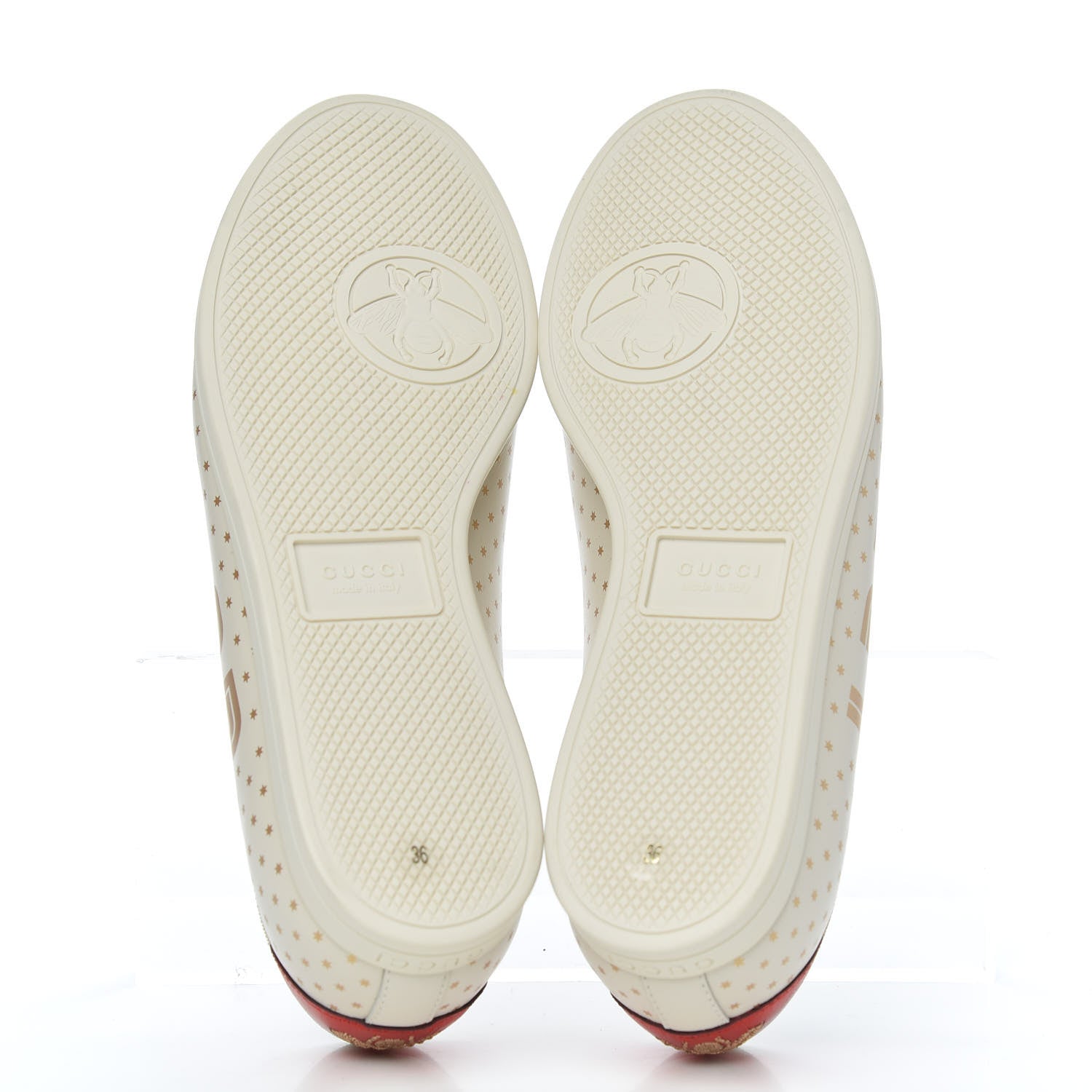 Gucci X SEGA Calfskin GUCCY Stars Womens Falacer Sneakers 36 White 4 of 9