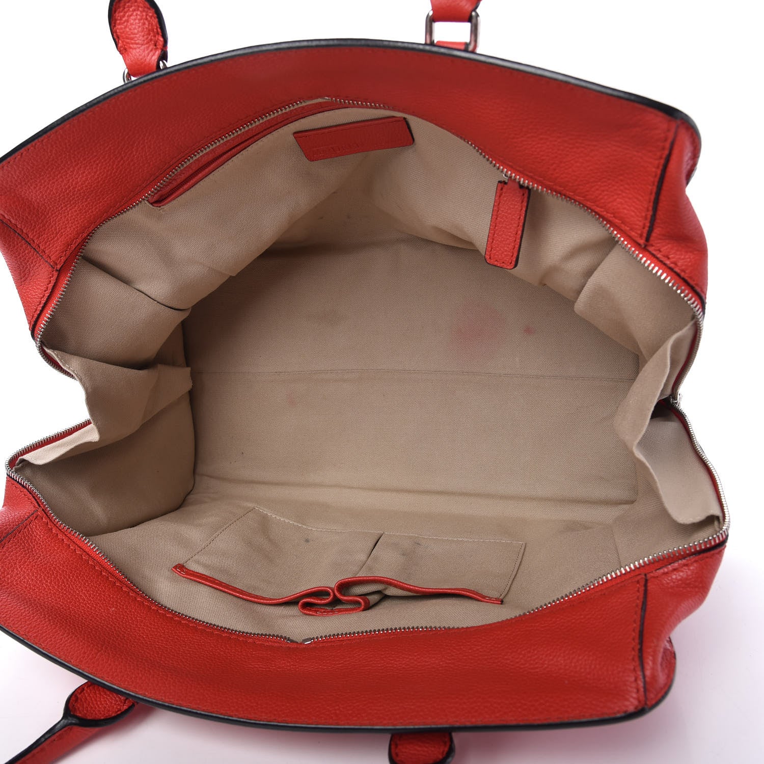 Alexander McQueen Calfskin Large Skull Padlock Zip Around Tote Red 5 of 10