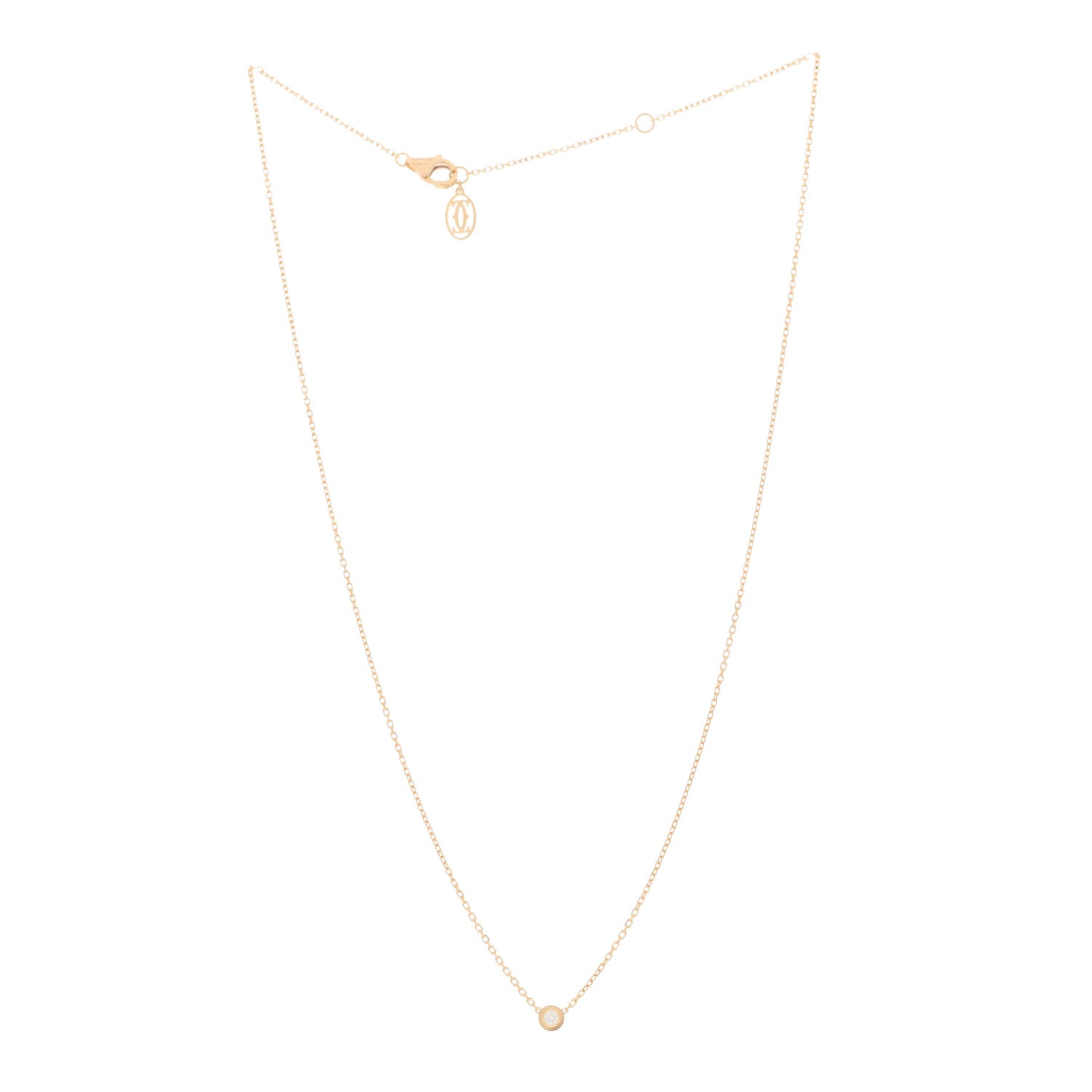 18K Pink Gold Diamond XS D'Amour Pendant Necklace
