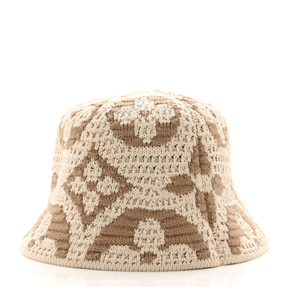 Louis Vuitton Knit Monogram Flowers LV Seaview Bucket Hat S Beige 5 of 9