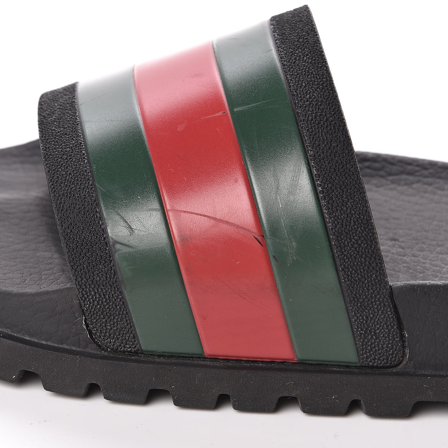 Rubber Web Mens Lug Sole Slide Sandals 9 Black Green Red