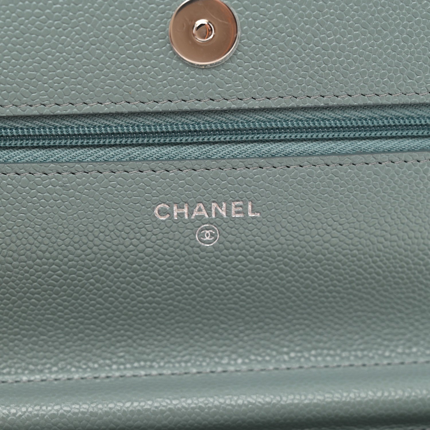 Chanel Caviar Quilted Wallet on Chain WOC Light Blue 6 of 11