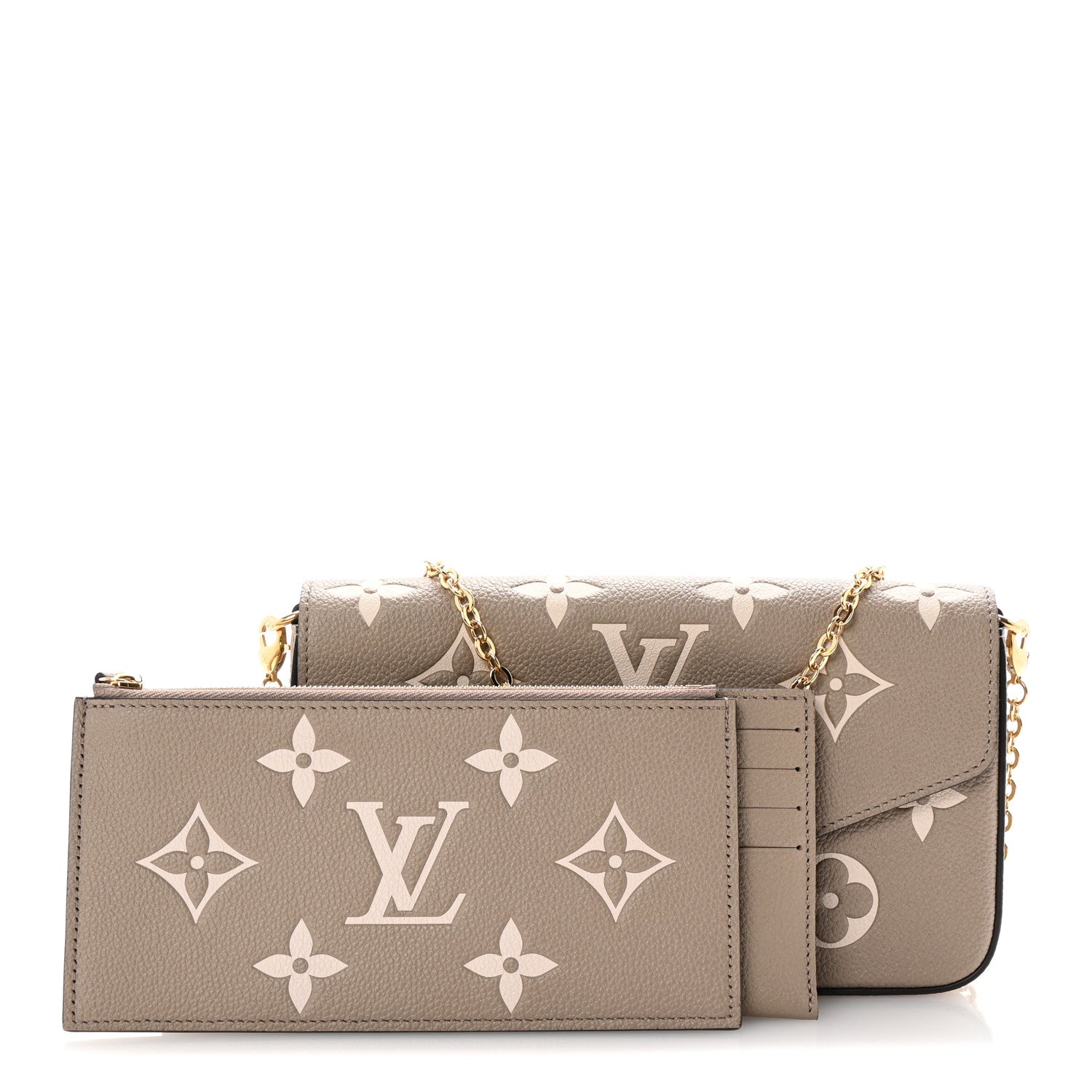 Louis Vuitton Empreinte Monogram Giant Felicie Pochette Tourterelle Creme 3 of 11