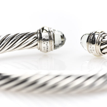 David Yurman Sterling Silver 14K Yellow Gold Prasiolite 7mm Cable Classics Bracelet 5 of 5