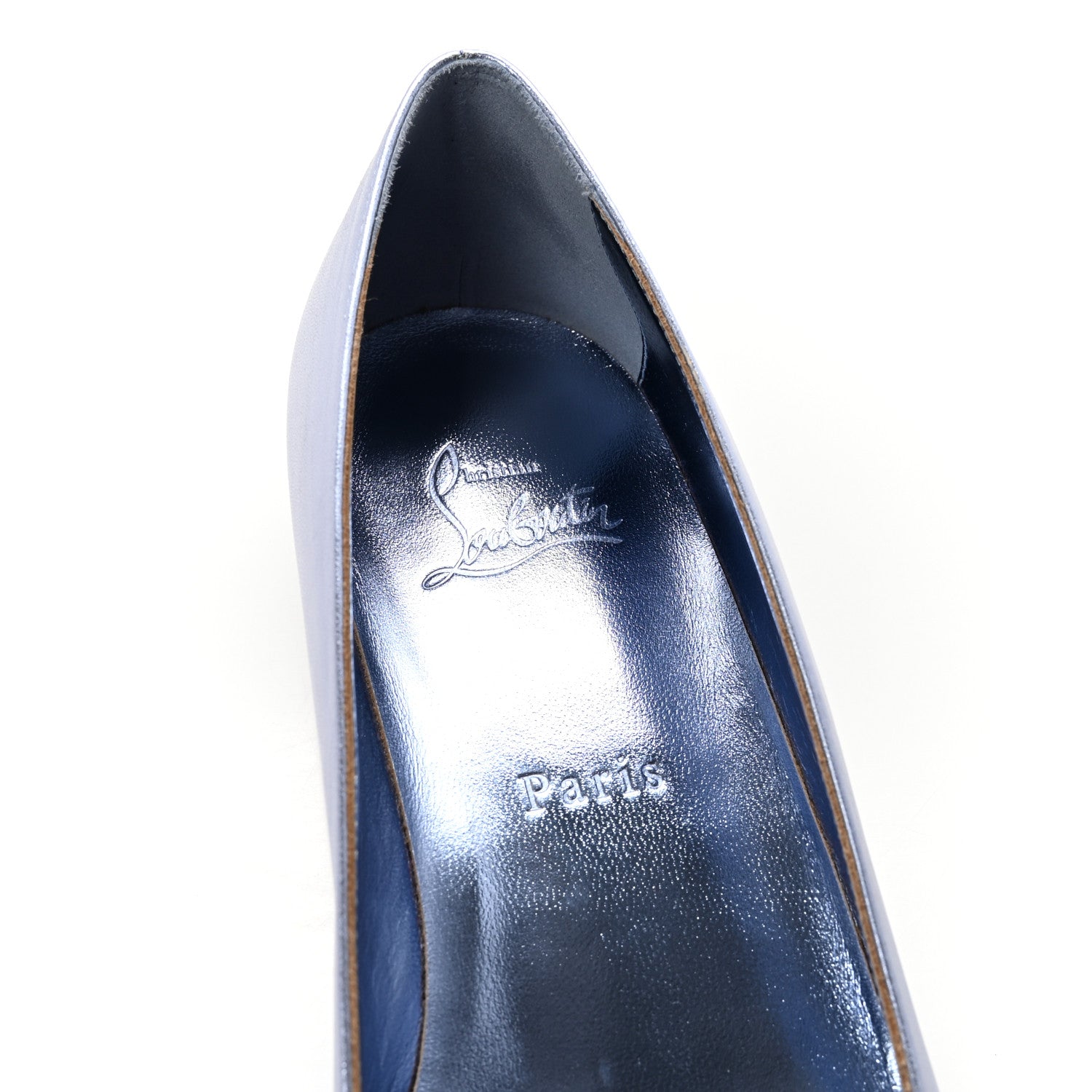 Christian Louboutin Metallic Nappa Anjalina Flats Flats 37.5 Blue 8 of 8