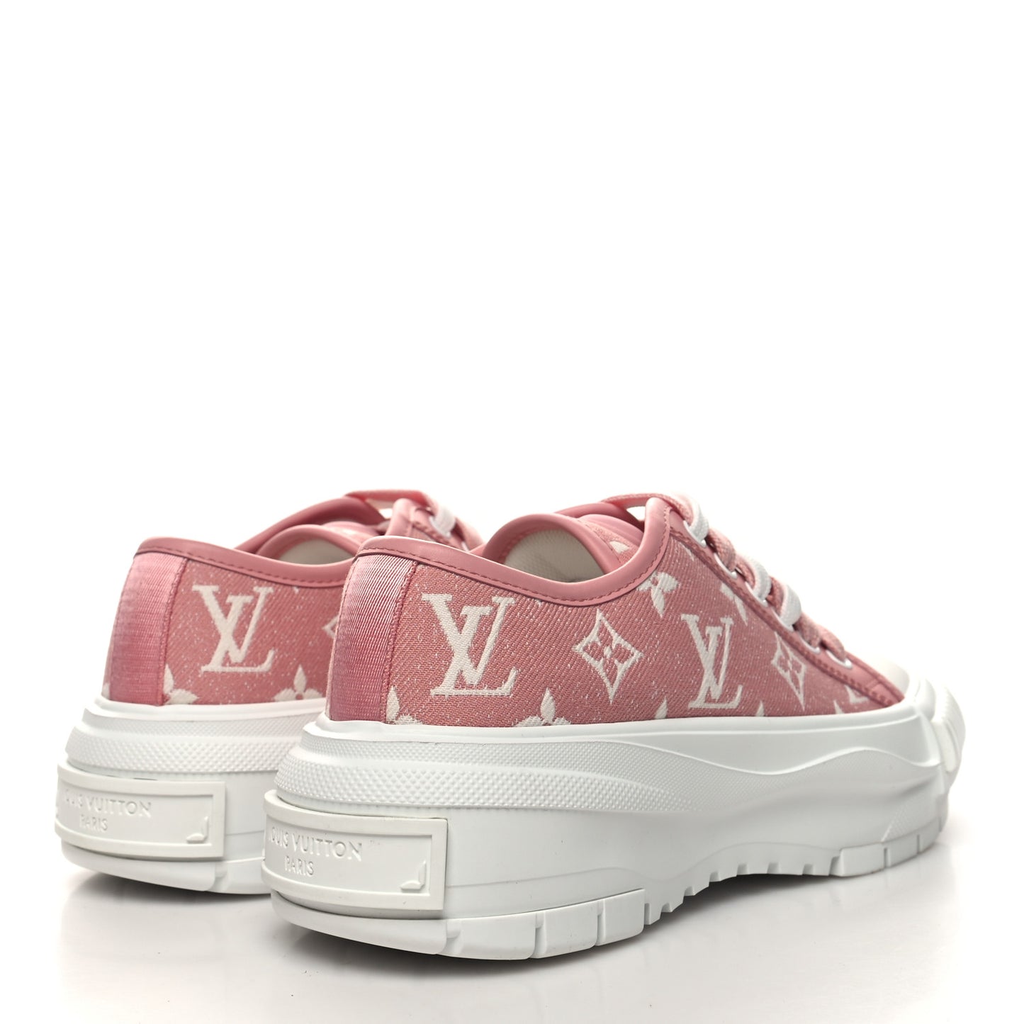 Denim Monogram Squad Sneakers 36 Pink