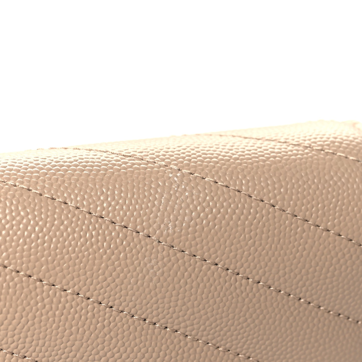 Grain De Poudre Matelasse Chevron Monogram Cassandre Flap Pouch Dark Beige