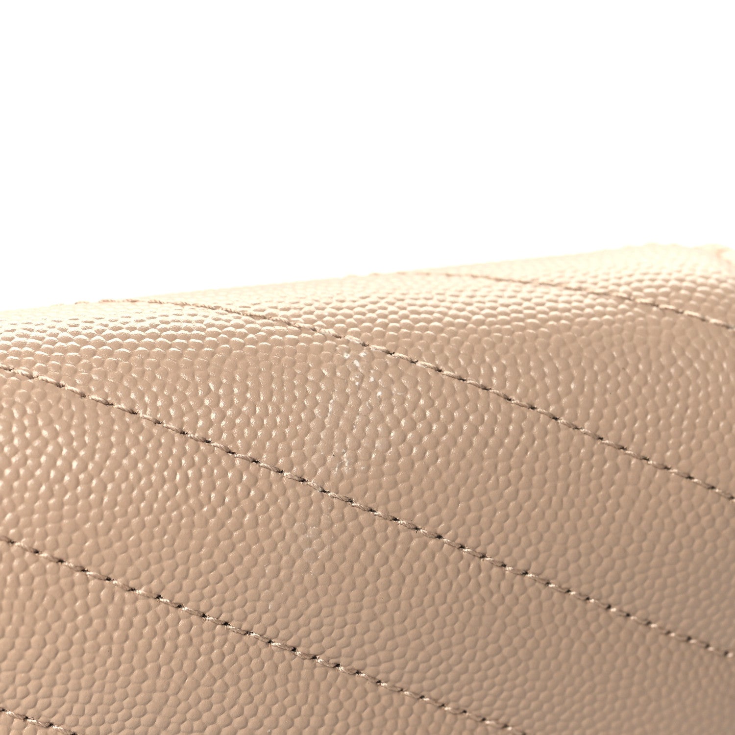 Saint Laurent Grain De Poudre Matelasse Chevron Monogram Cassandre Flap Pouch Dark Beige 10 of 11
