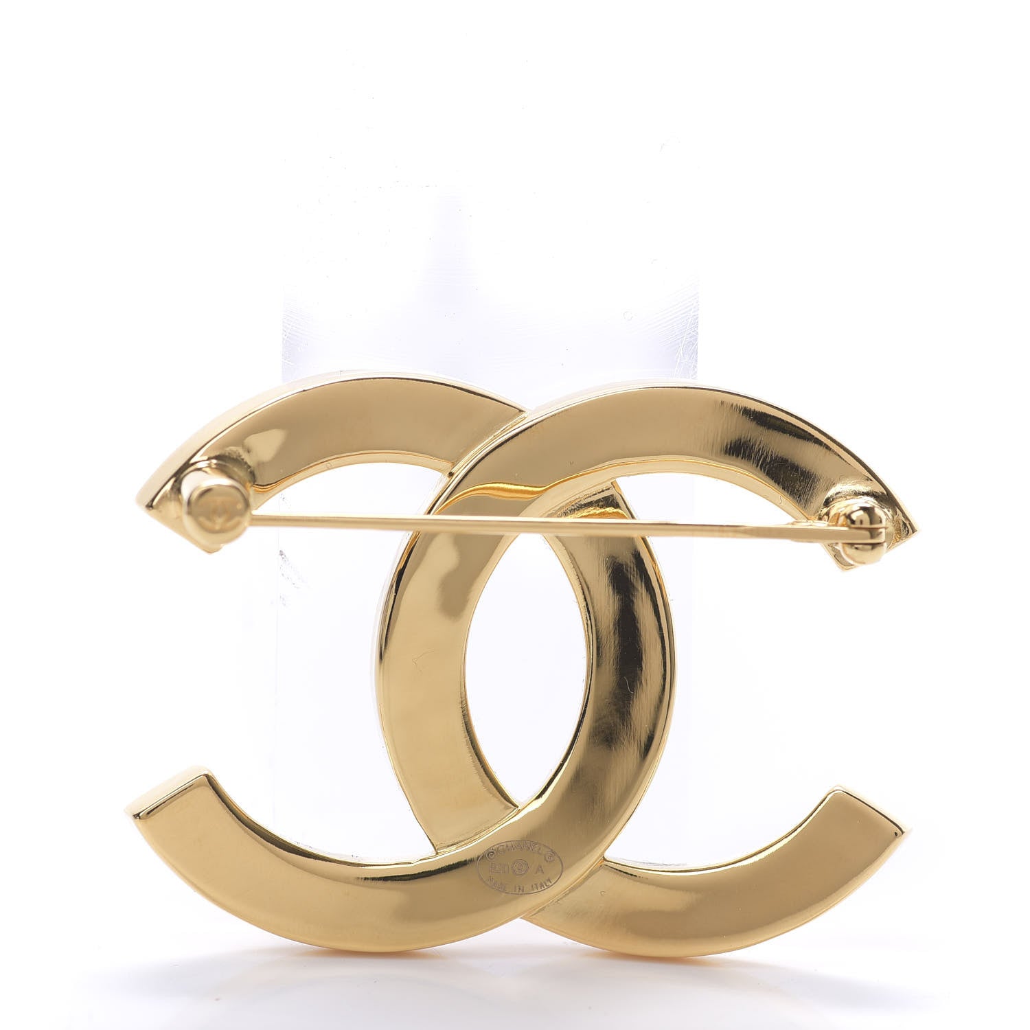 Chanel Metal Paris Button CC Large Brooch Gold 2 of 4