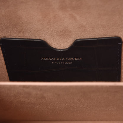Alexander McQueen Calfskin Crocodile Embossed Box Shoulder Bag 19 Black 6 of 8