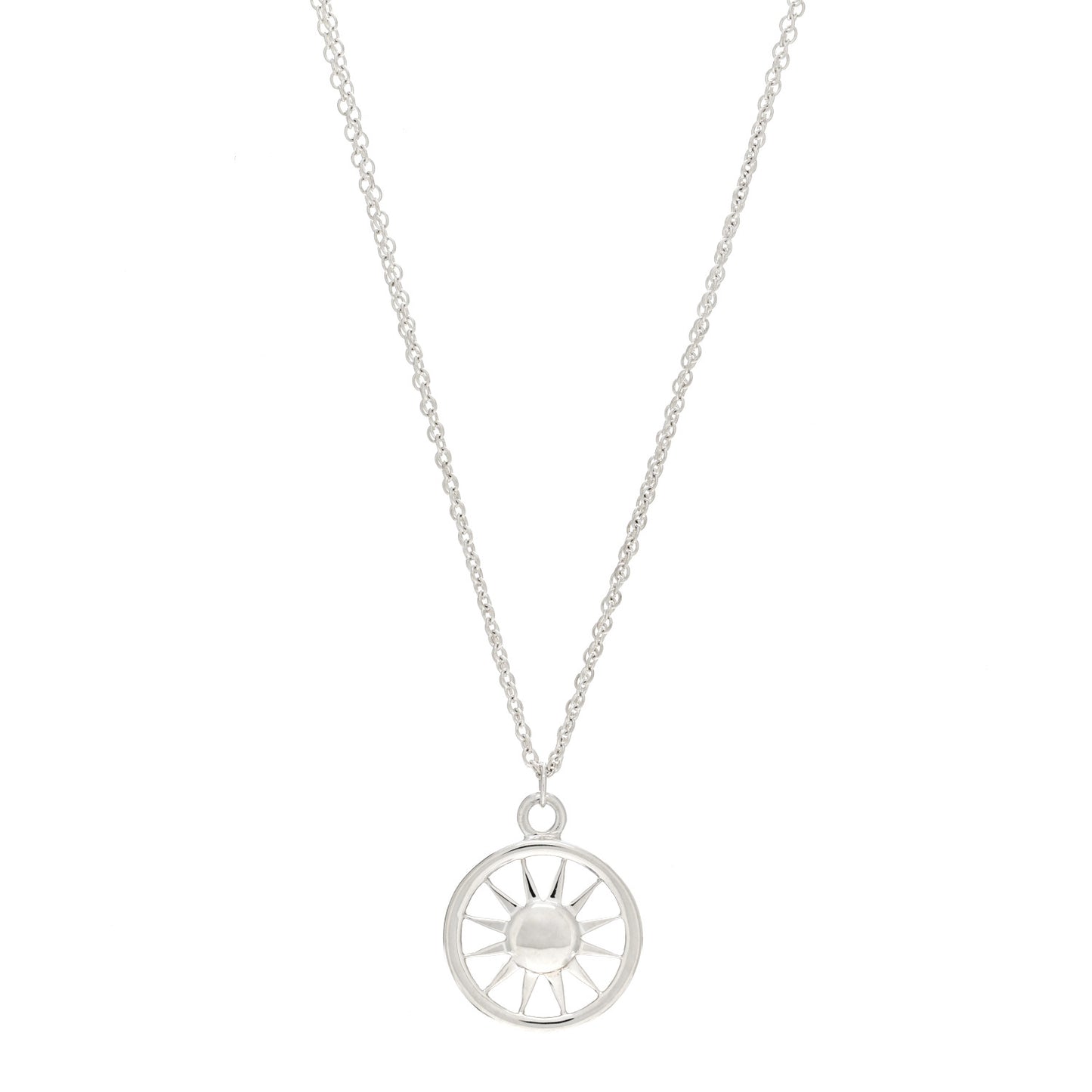 Sterling Silver Sun Pendant Necklace