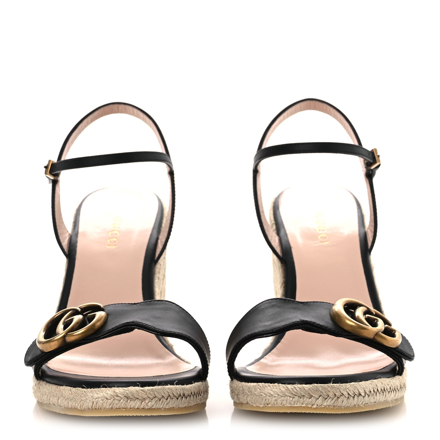 Gucci Galassia Aitana Espadrille 10/95mm Wedge Sandals 37.5 Black 3 of 11