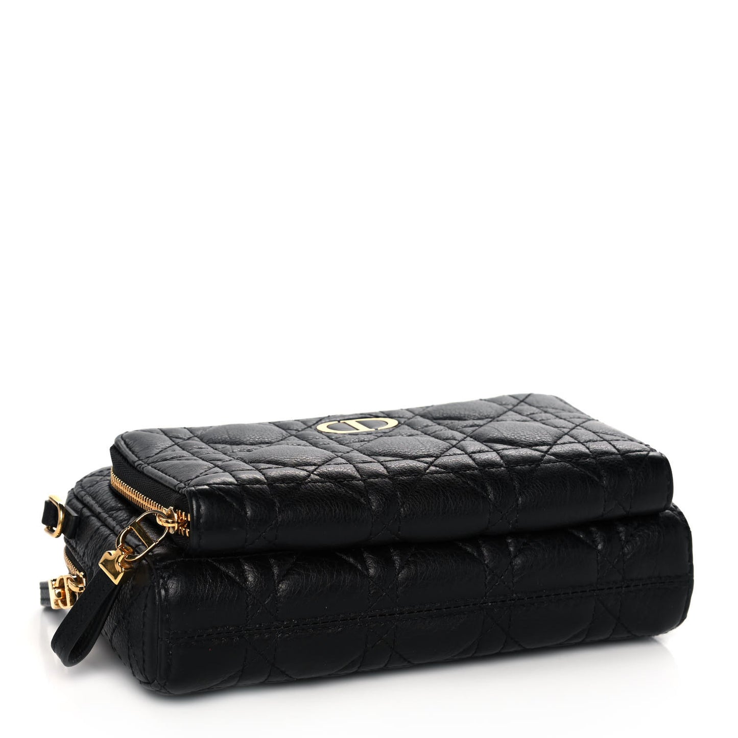 Supple Calfskin Caro Double Pouch Black
