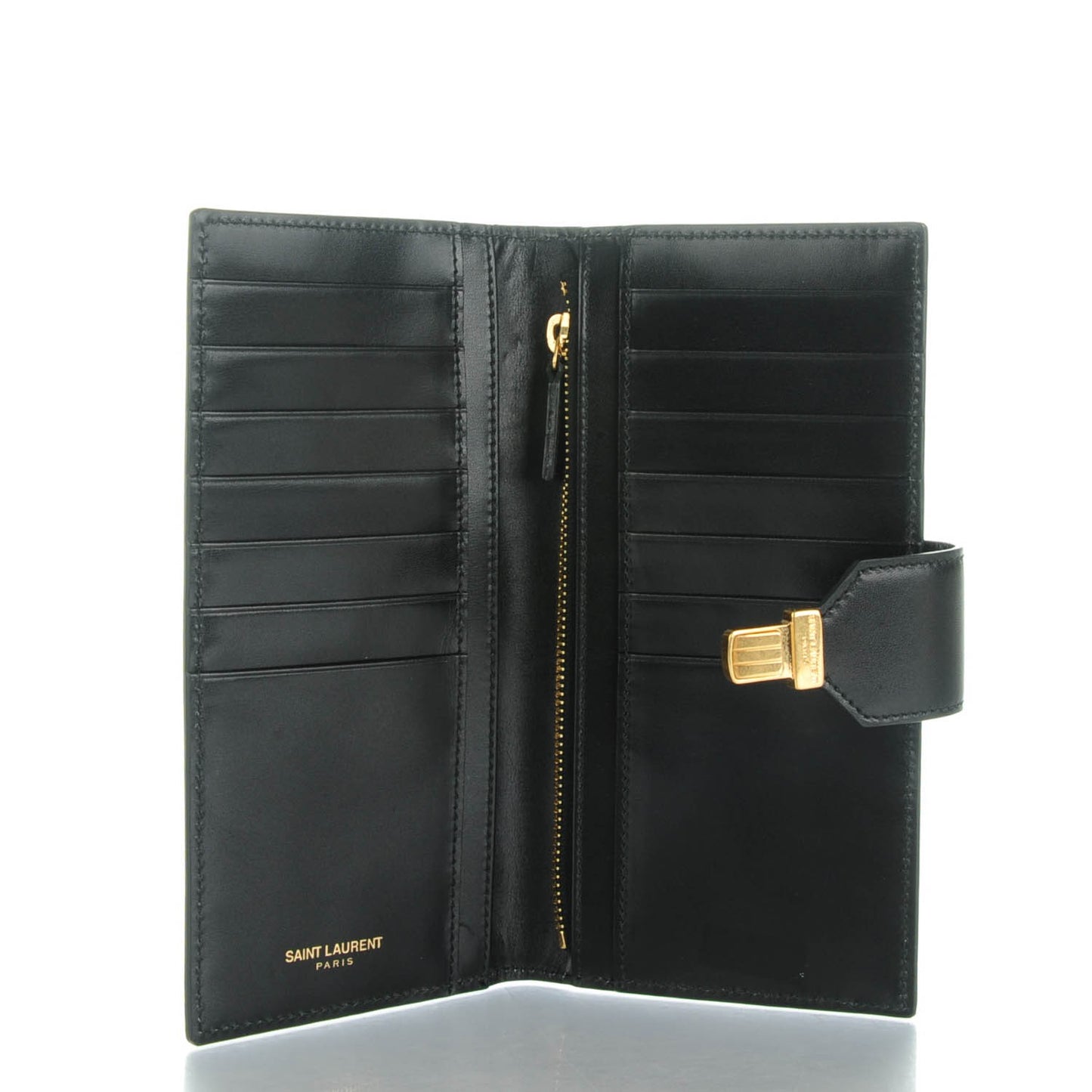 Calfskin Classic Pushlock Wallet Black