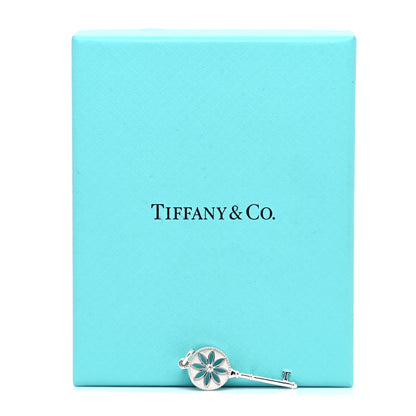 Tiffany Sterling Silver Diamond Small Daisy Key Pendant 5 of 5