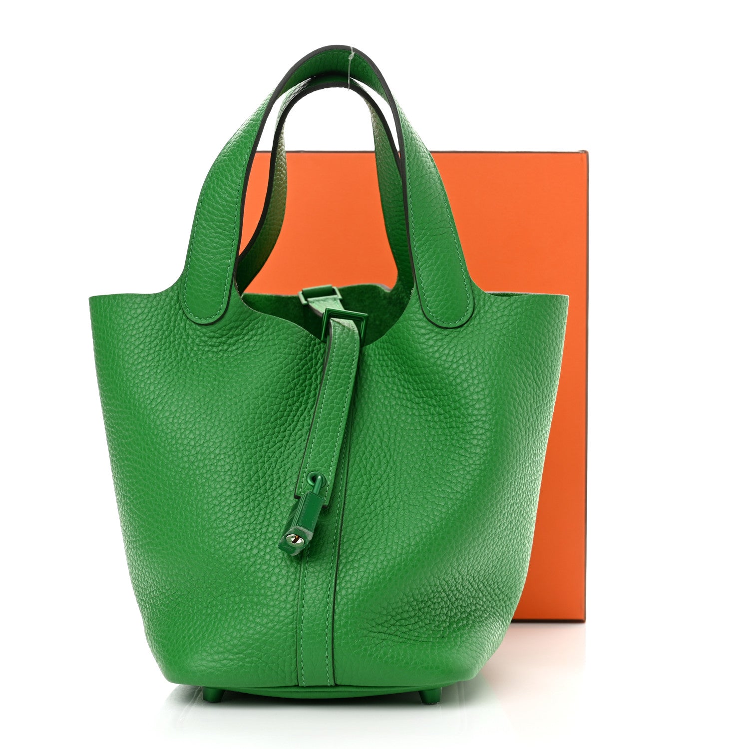 Hermes Taurillon Clemence Monochrome Picotin Lock 18 PM Bambou 10 of 10