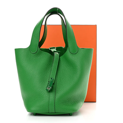 Hermes Taurillon Clemence Monochrome Picotin Lock 18 PM Bambou 10 of 10