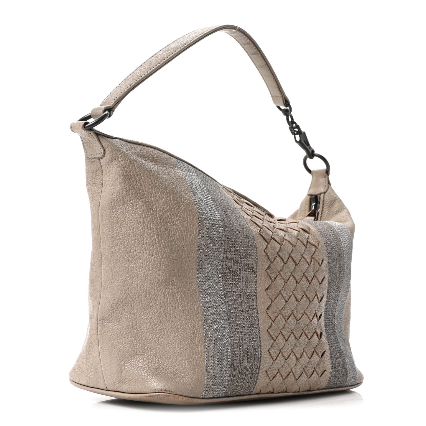 Nappa Intrecciato Stitched Small Shoulder Bag Taupe