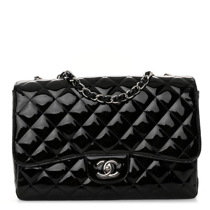 Chanel Patent Quilted Jumbo Single Flap Black 1 of 9