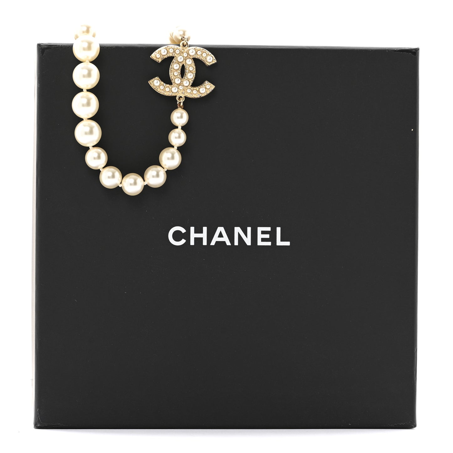 Pearl CC 100th Anniversary Necklace Light Gold