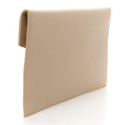 Saint Laurent Grain De Poudre Uptown Pouch Dark Beige 3 of 8