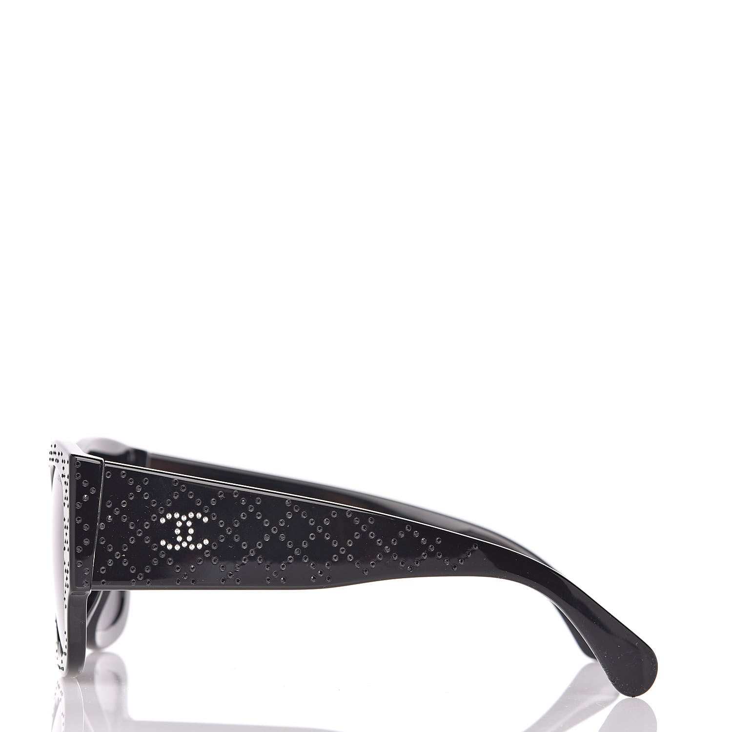 Chanel Acetate Strass Rectangle Sunglasses 5421B Black 3 of 6