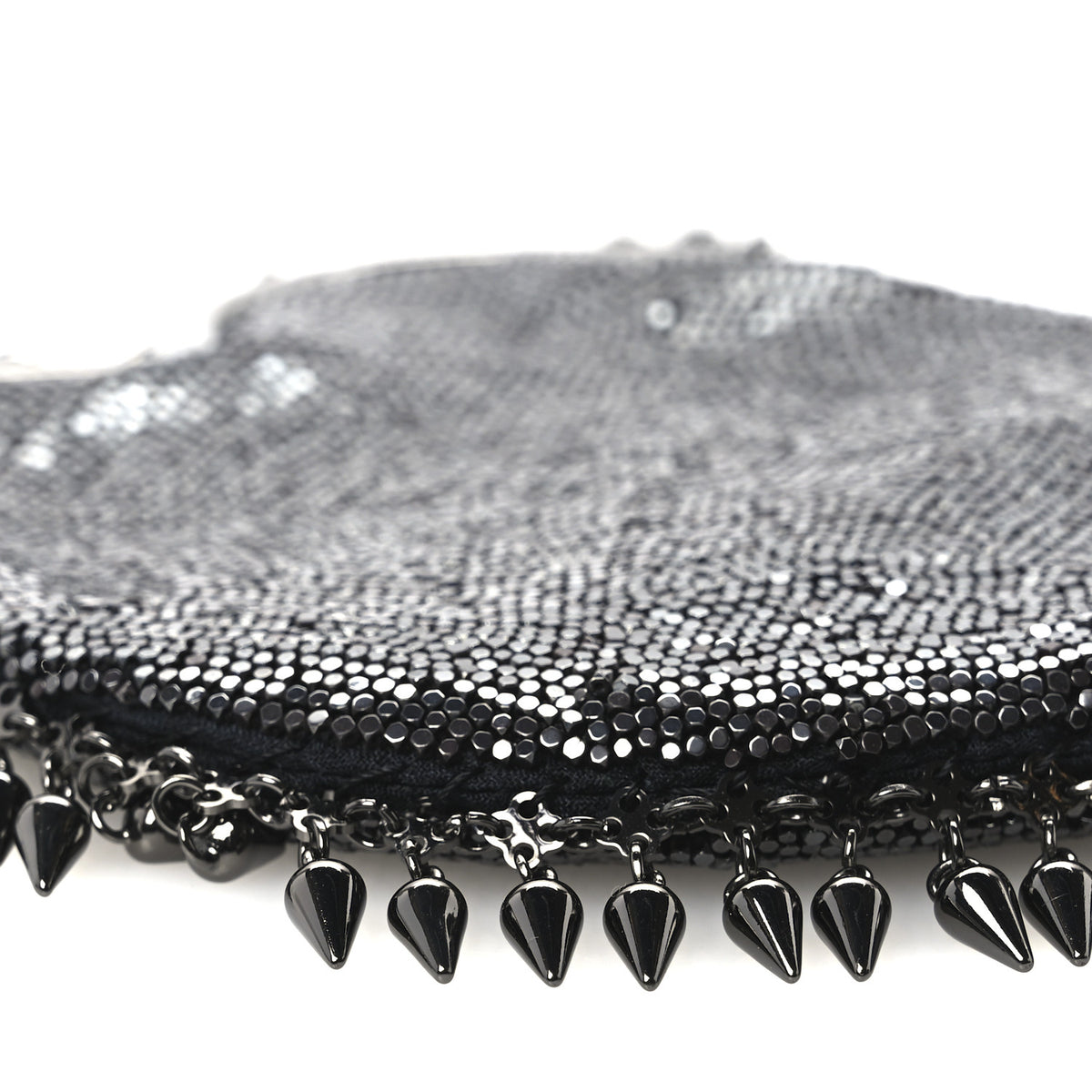 Saint Laurent Satin Mesh Studded Mini Heart Bag Dark Rutenio 9 of 10