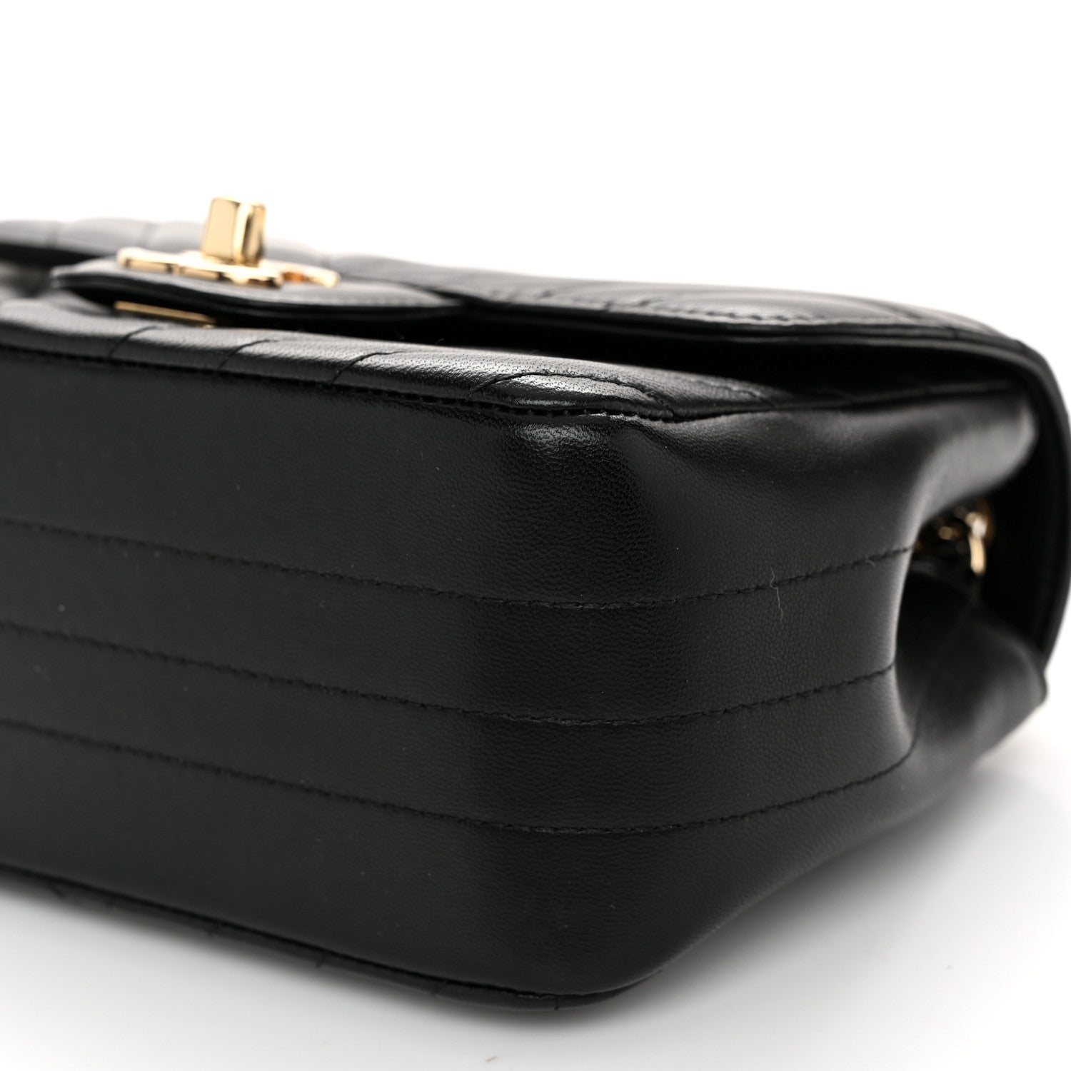 Chanel Lambskin Chevron Quilted Mini Square Flap Black 10 of 11