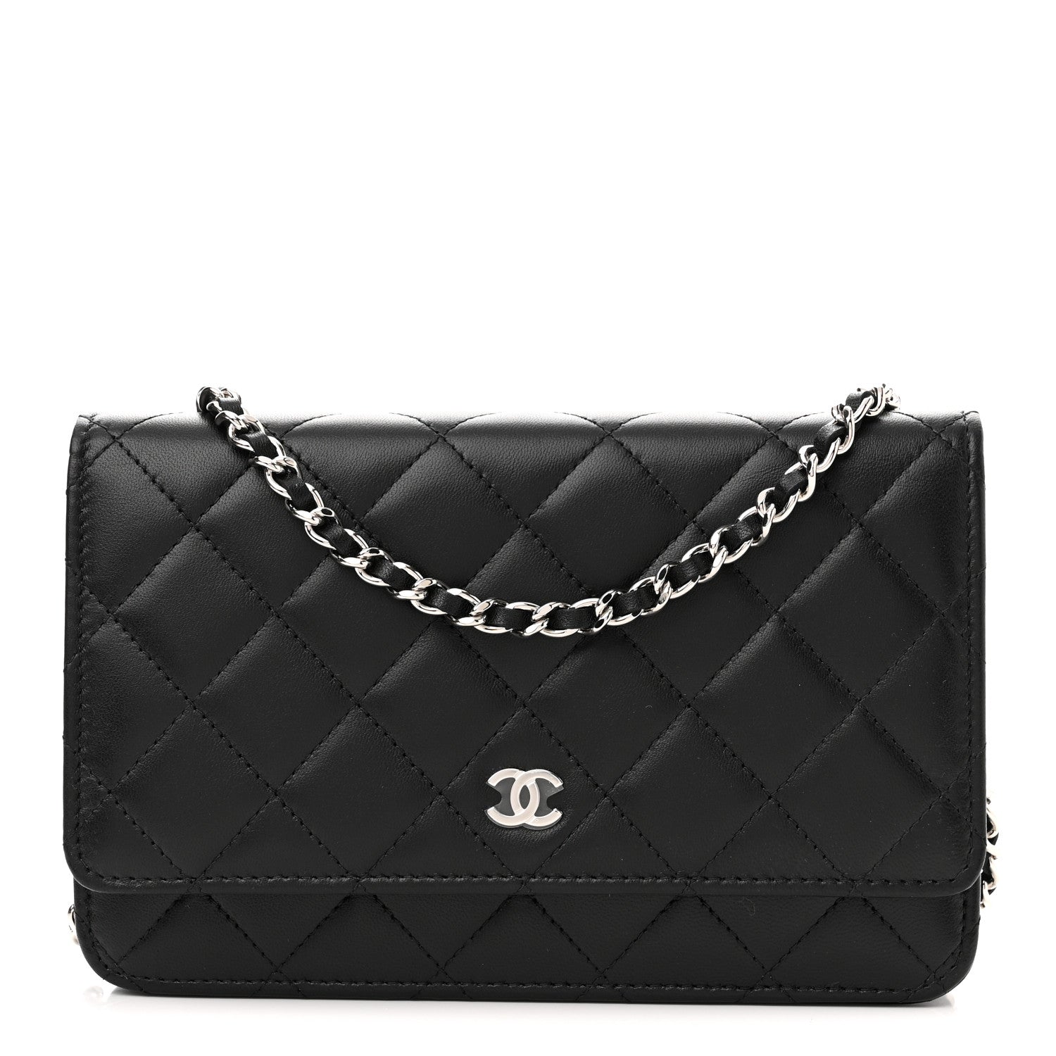 Chanel Lambskin Quilted Wallet On Chain WOC Black 1 of 11