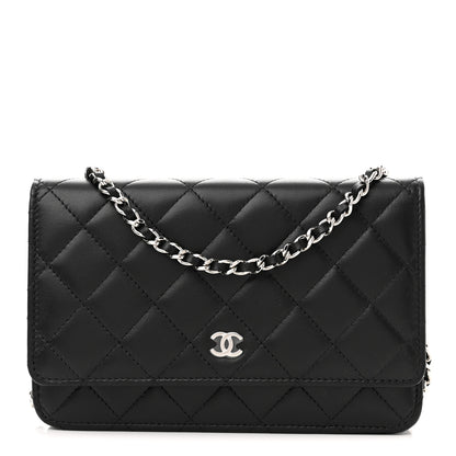 Chanel Lambskin Quilted Wallet On Chain WOC Black 1 of 11