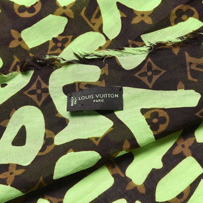 Louis Vuitton Cotton Graffiti Pareo Green 4 of 4