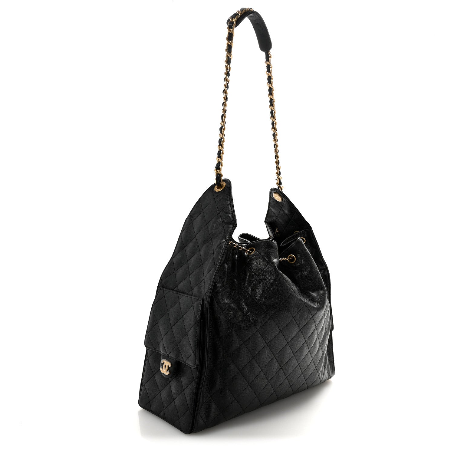 Chanel Caviar Quilted Large Chanel 25 Handbag Black 4 of 11