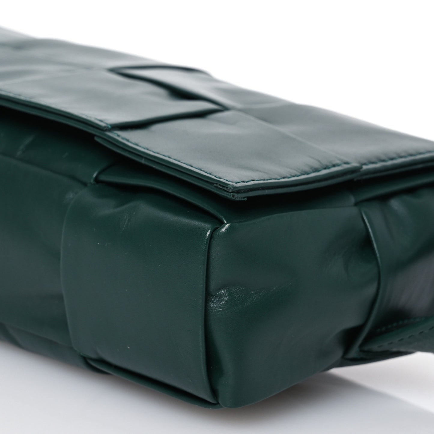 Paper Calfskin Intrecciato Cassette Belt Bag Raintree
