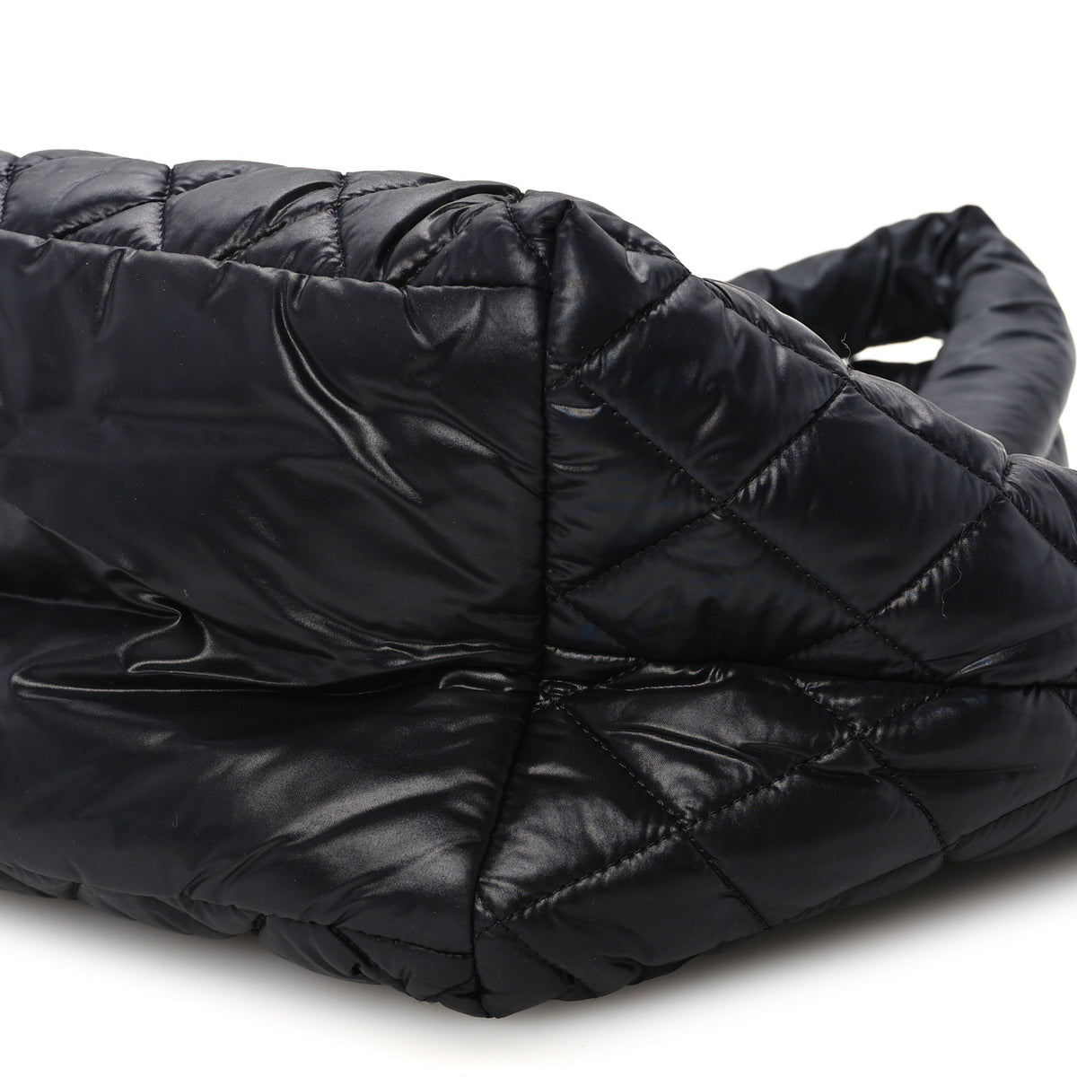 Nylon Quilted Small Coco Cocoon Tote Black