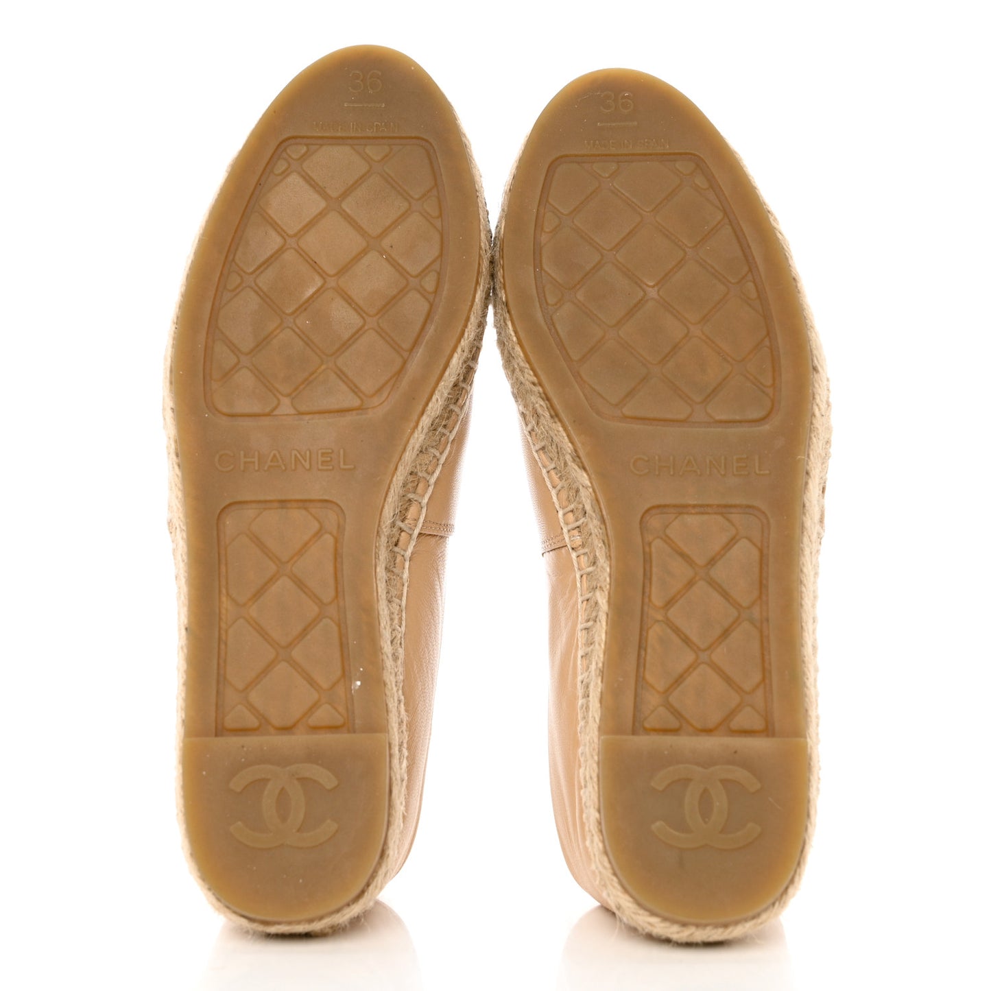 Lambskin CC Espadrilles 36 Beige Black