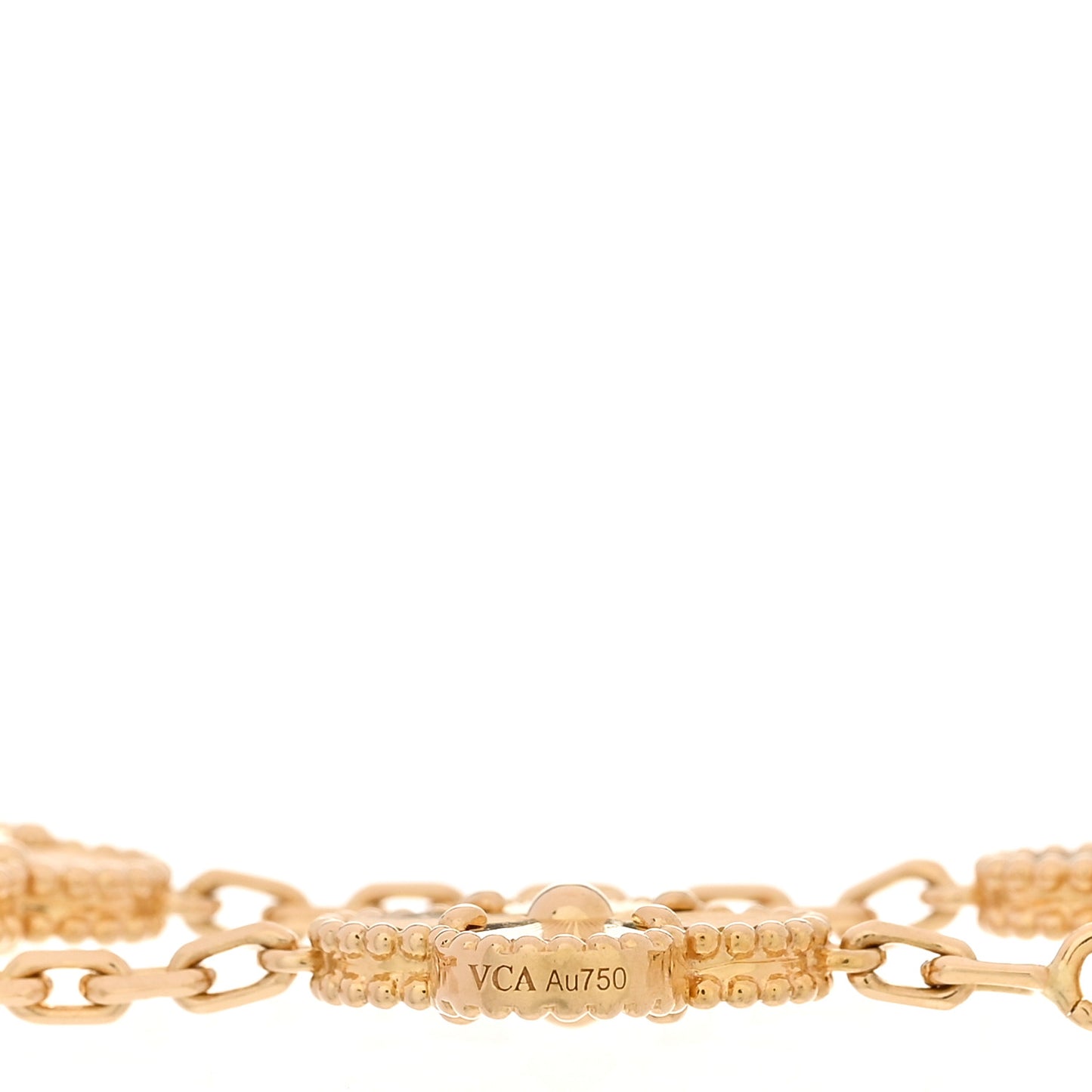 18K Yellow Gold 5 Motifs Guilloche Vintage Alhambra Bracelet