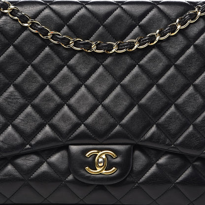 Chanel Lambskin Quilted Maxi Single Flap Black 19 of 19