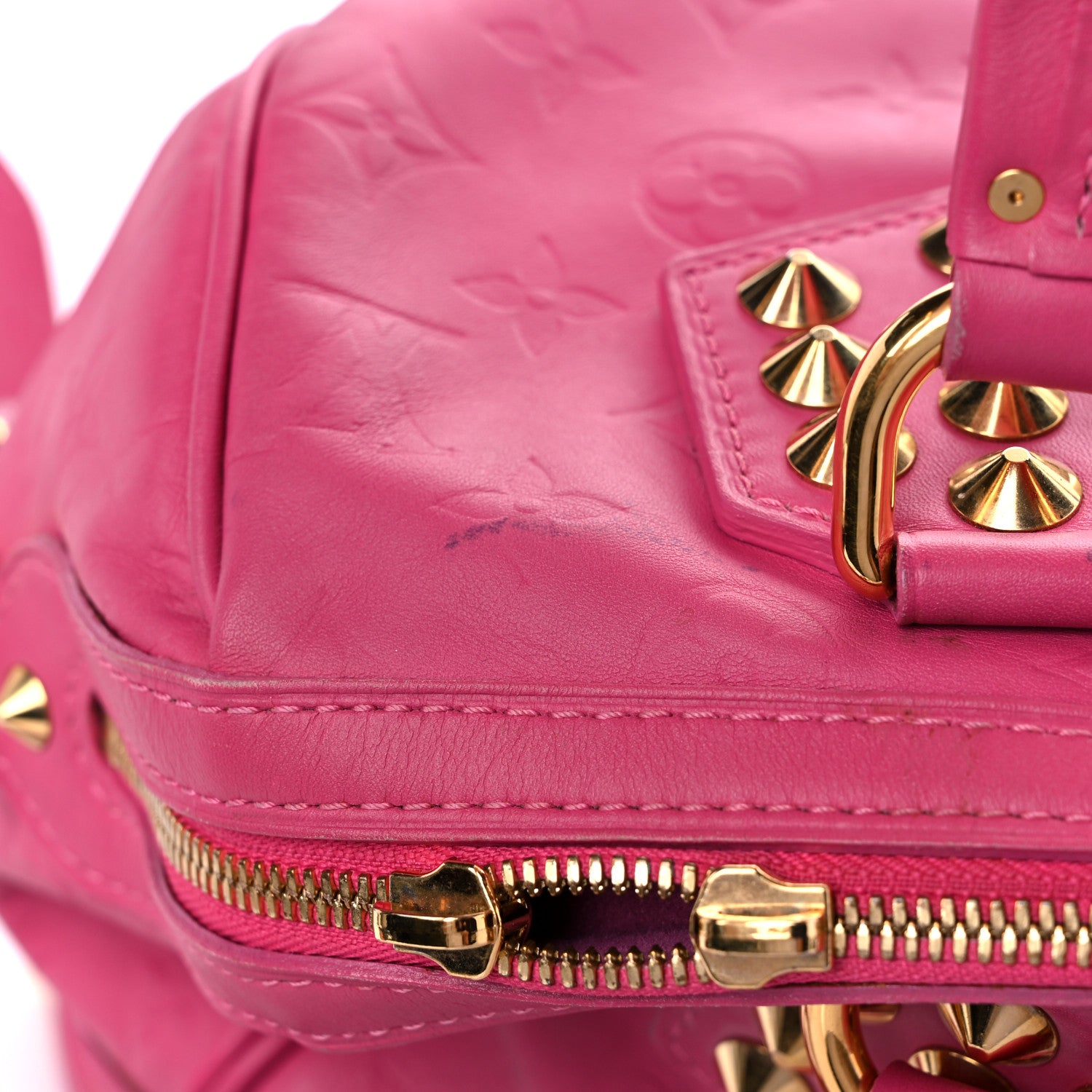 Louis Vuitton Calfskin Embossed Courtney MM Fuchsia 26 of 30