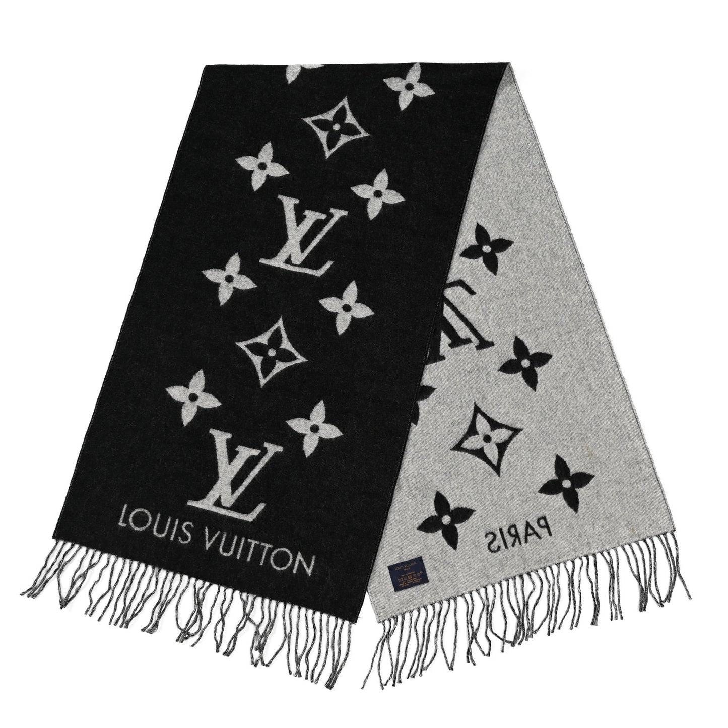 Cashmere Monogram Reykjavik Scarf Black