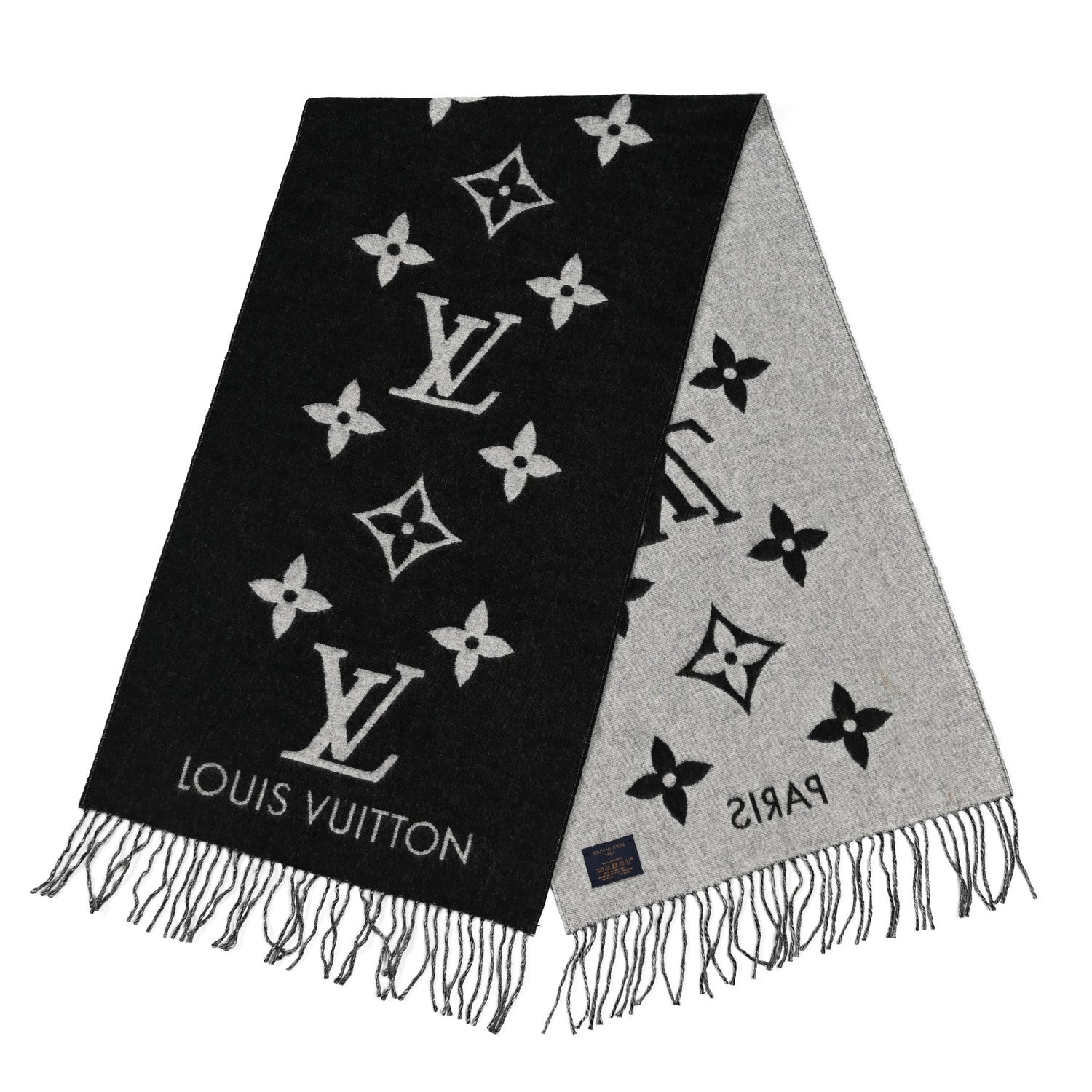 Louis Vuitton Cashmere Monogram Reykjavik Scarf Black 2 of 4