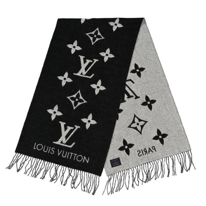 Louis Vuitton Cashmere Monogram Reykjavik Scarf Black 2 of 4