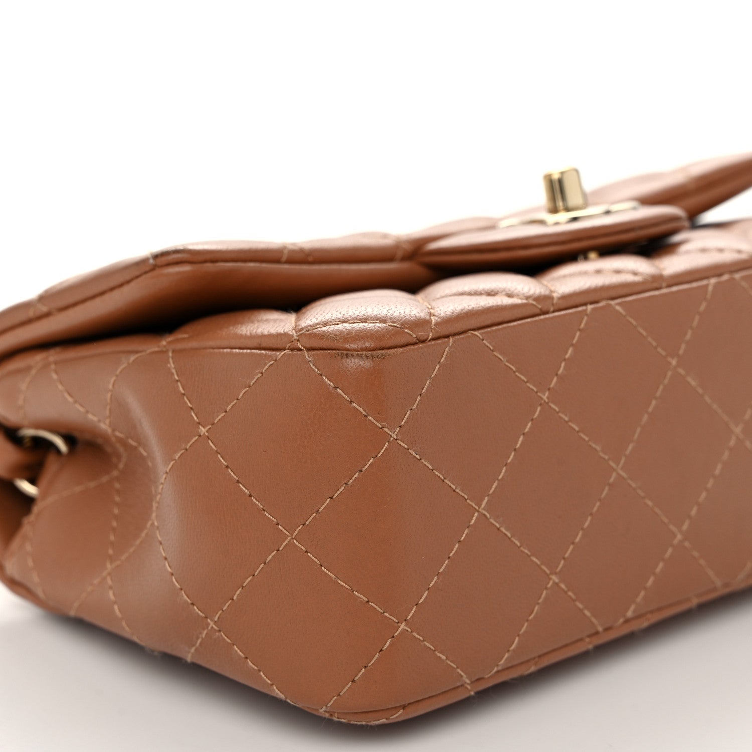 Chanel Lambskin Quilted Mini Rectangular Flap Brown 10 of 10