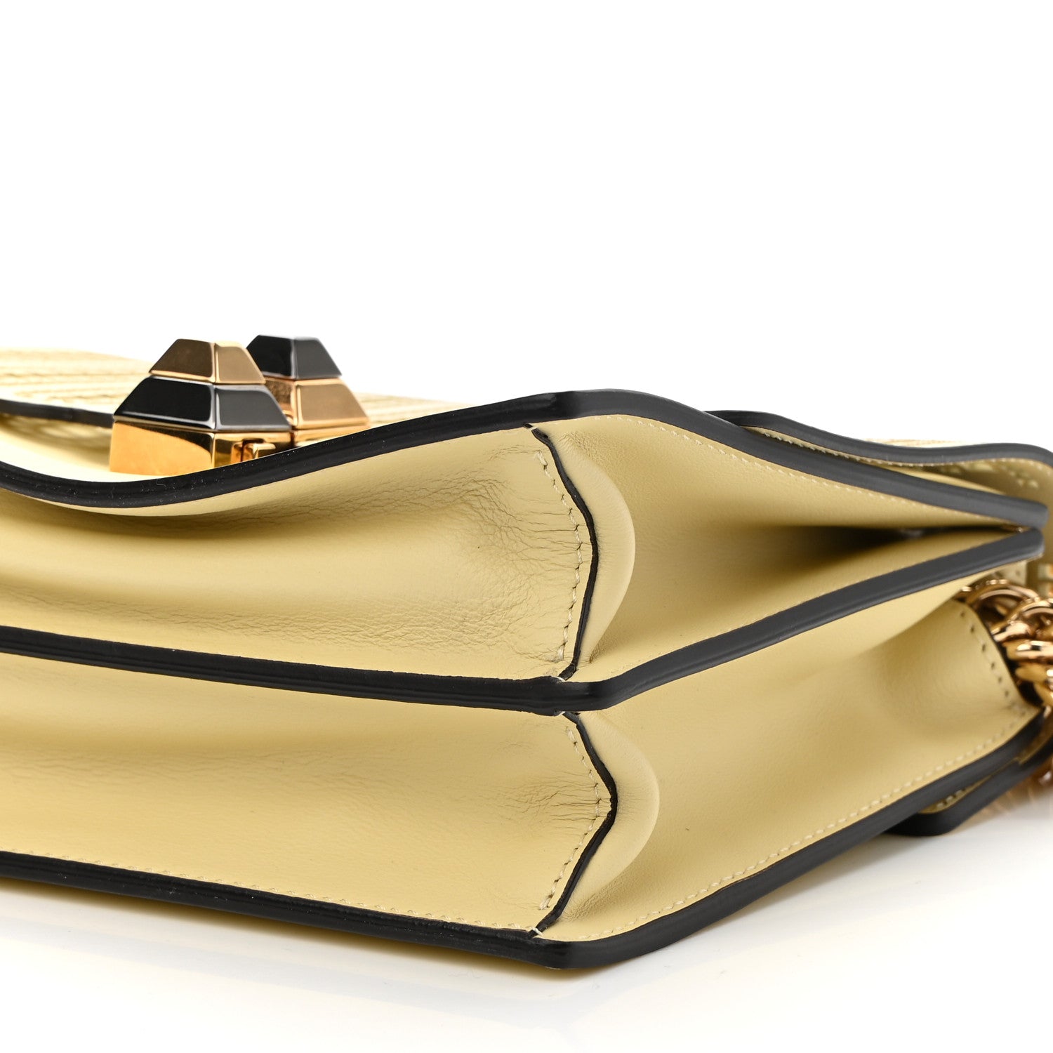 Fendi Vitello Grace Openwork Small Kan I Shoulder Bag Banana 10 of 11