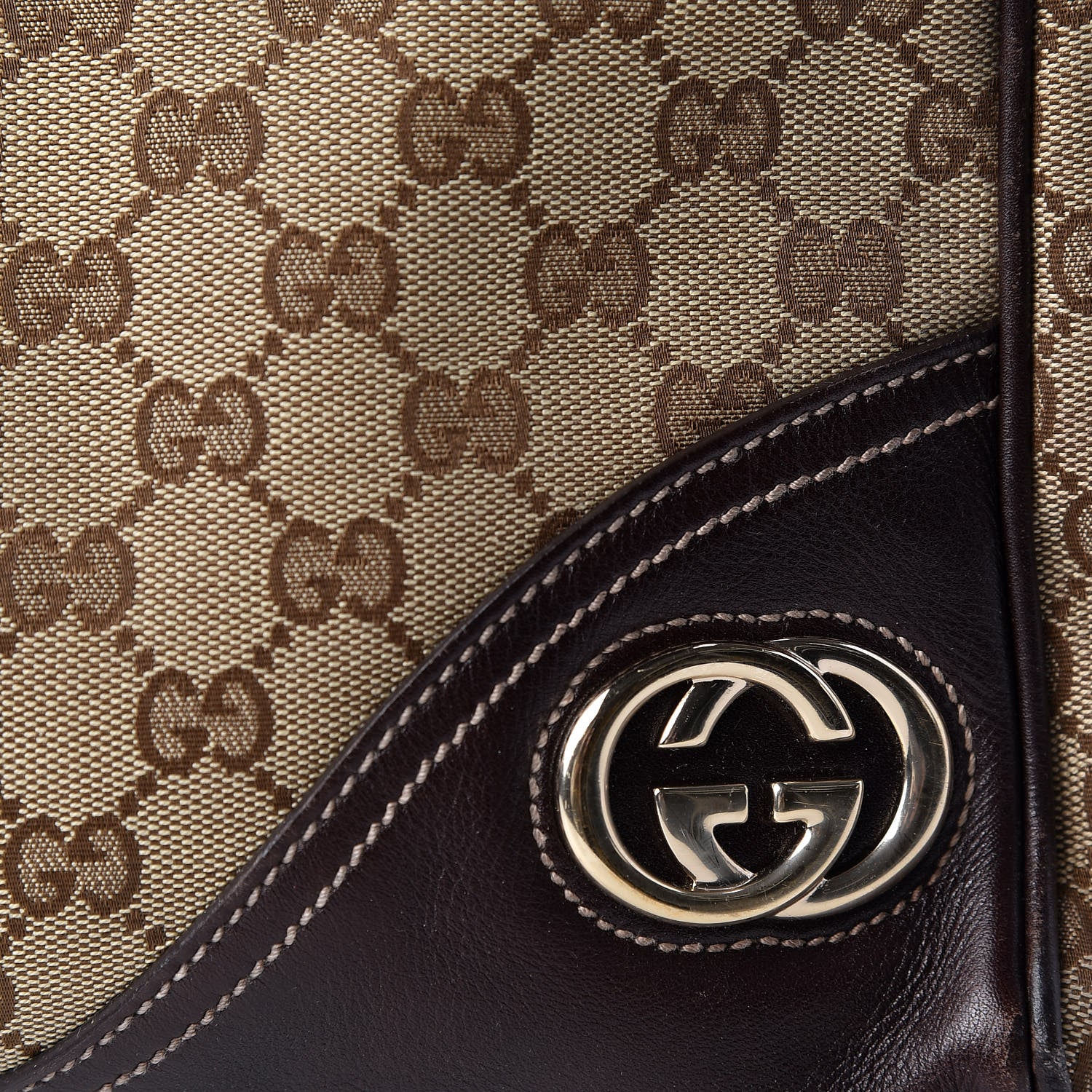 Gucci Monogram New Britt Medium Boston Dark Brown 10 of 11