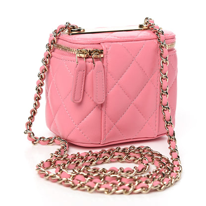 Chanel Lambskin Quilted Mini Vanity Case With Chain Pale Pink 2 of 9
