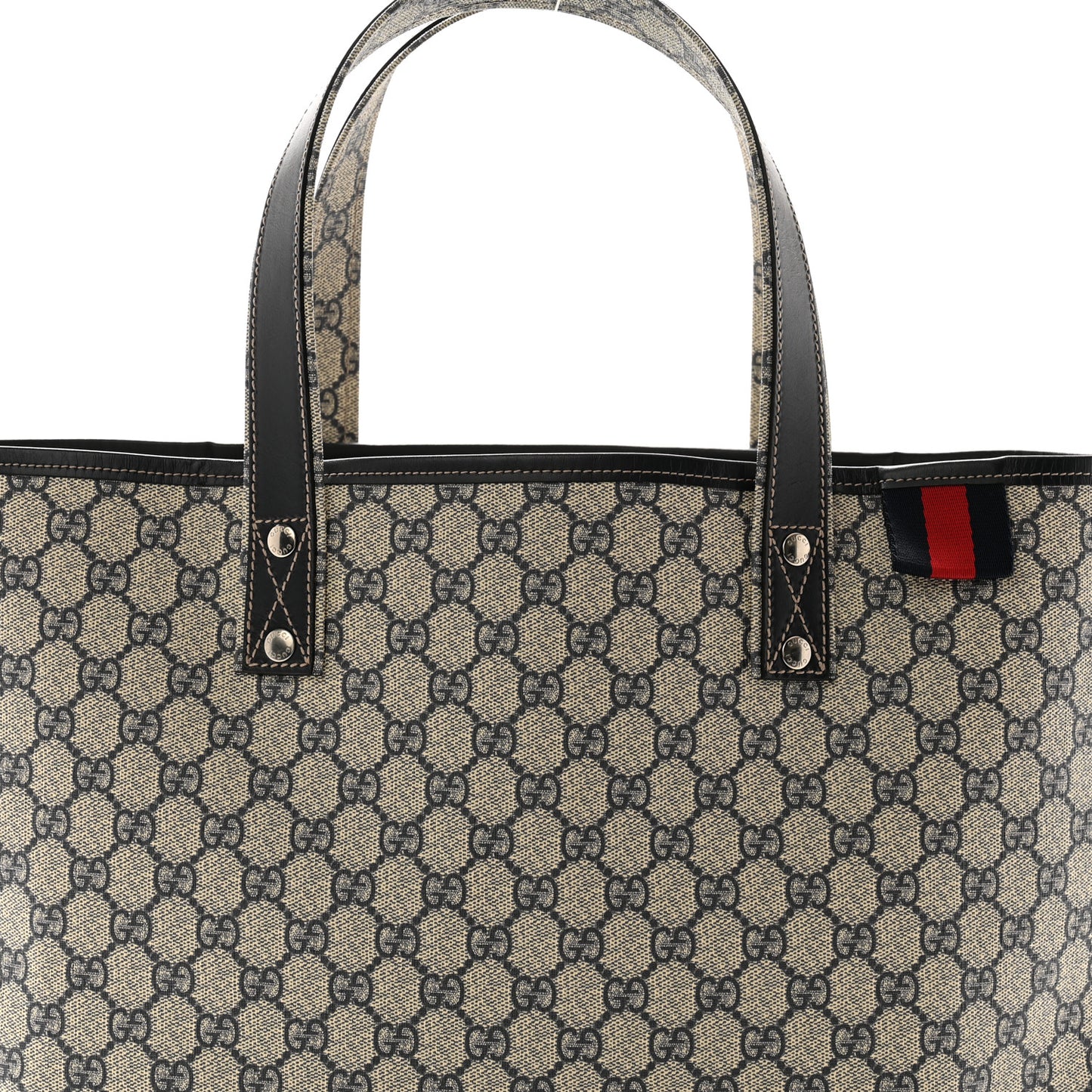 GG Plus Monogram Medium Signature Web Loop Tote Navy