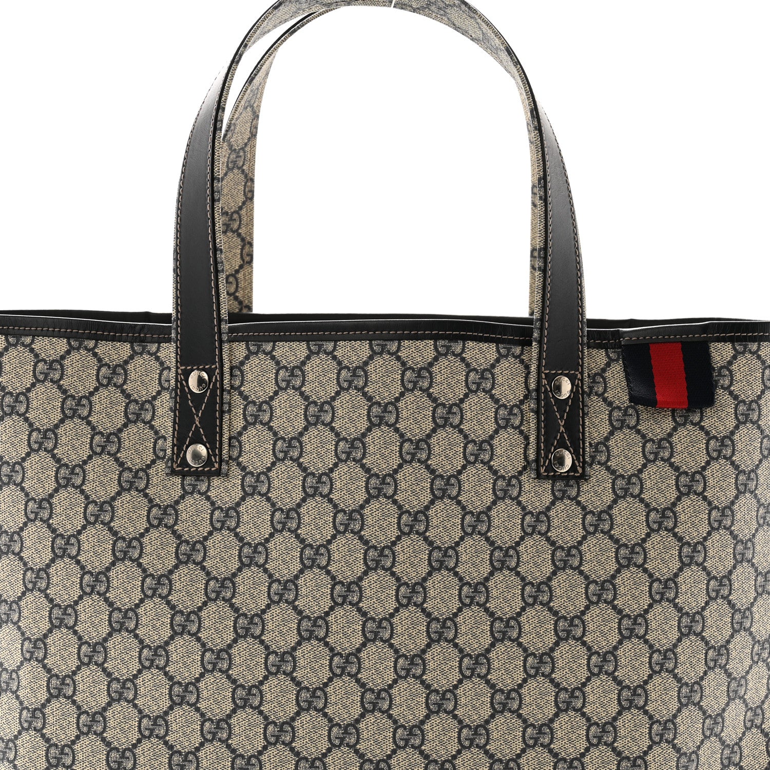 Gucci GG Plus Monogram Medium Signature Web Loop Tote Navy 8 of 12