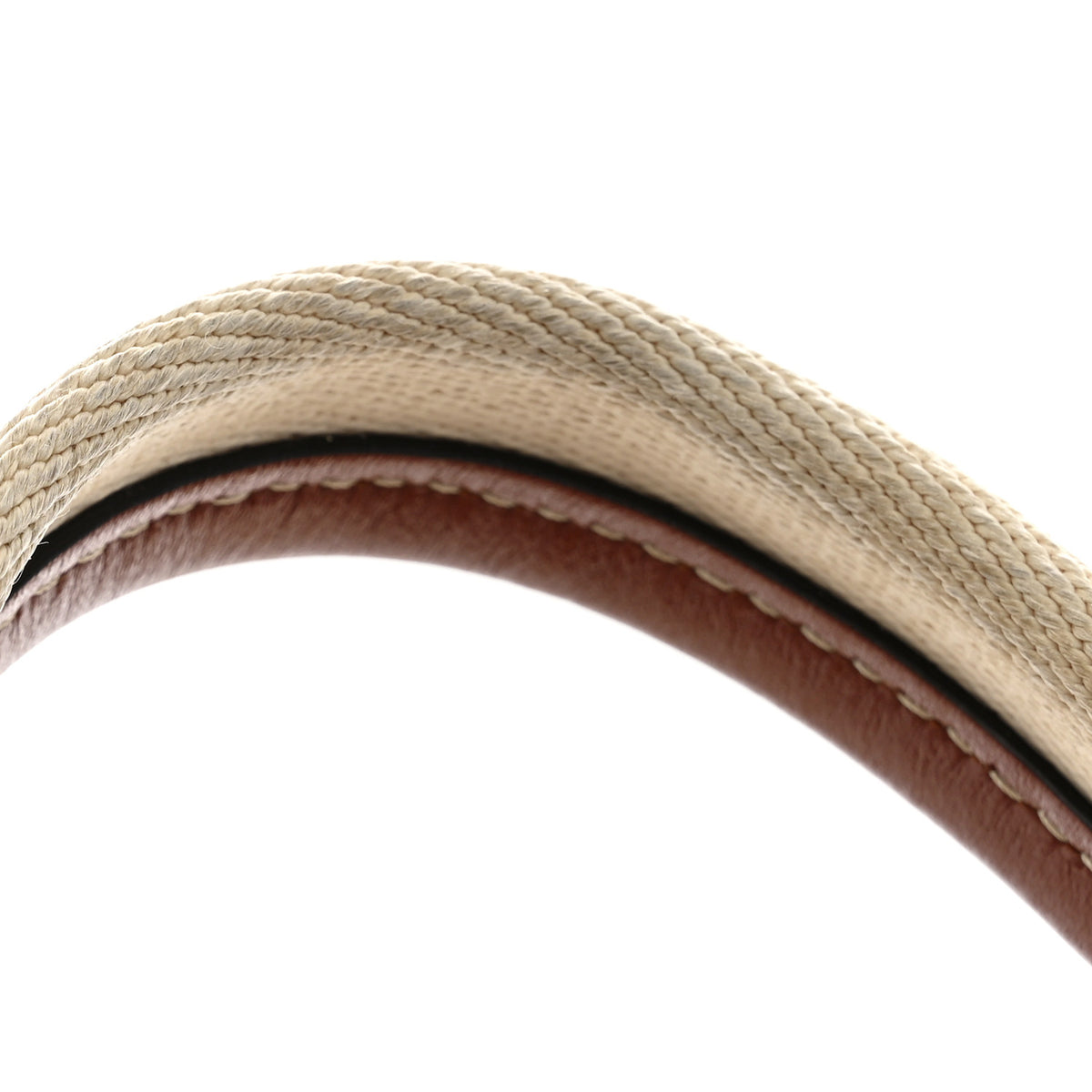Cotton Calfskin Small Woody Ribbon Tote With Strap White Brown